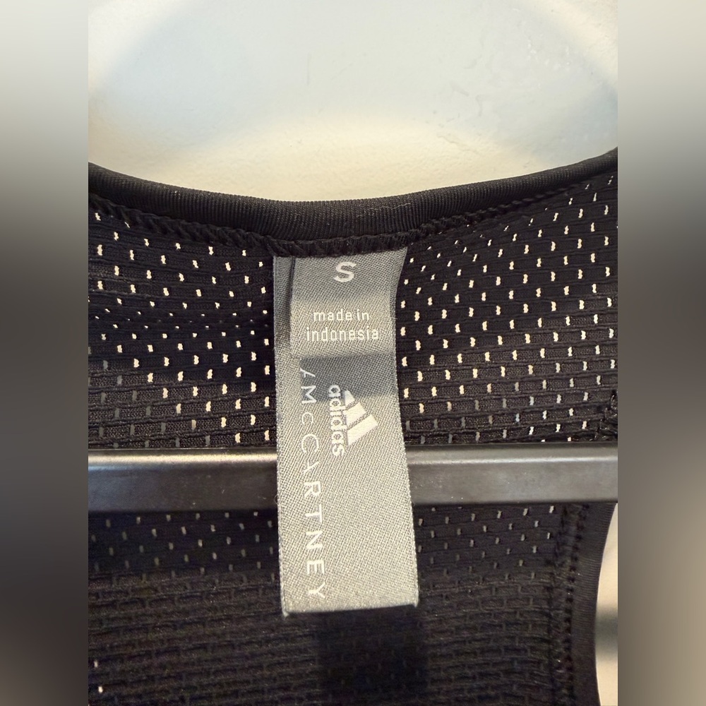 ADIDAS x STELLA MCCARTNEY Black Mesh-Detail Performance Tank Top - Picture 5 of 6